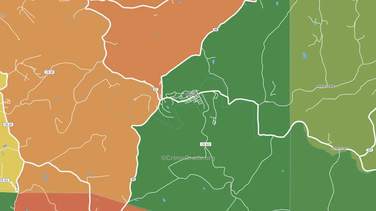 26032, WV Map of Theft Rates