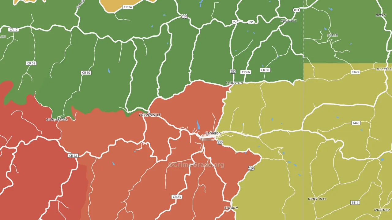 26033, WV Map of Theft Rates