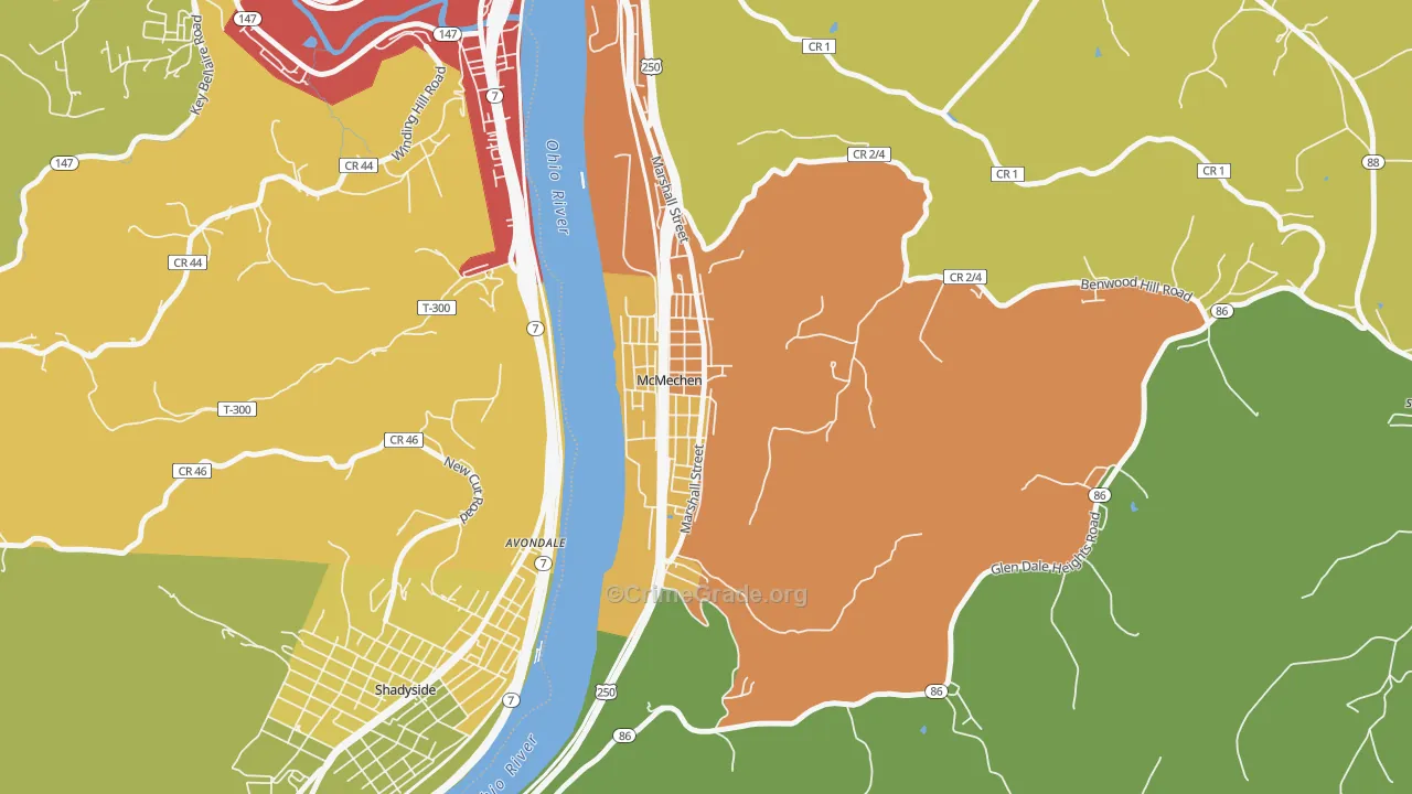 26040, WV Map of Theft Rates