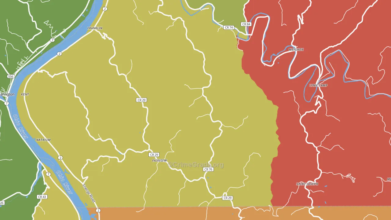 26055, WV Map of Theft Rates