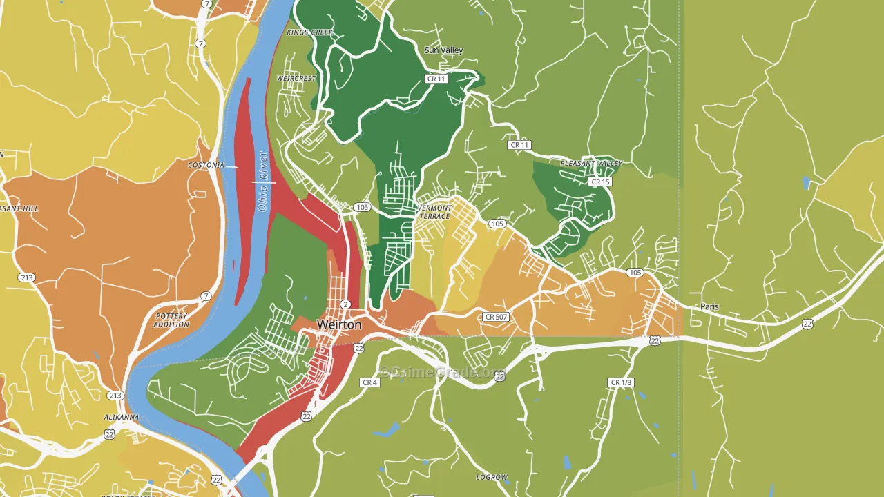 26062, WV Map of Theft Rates