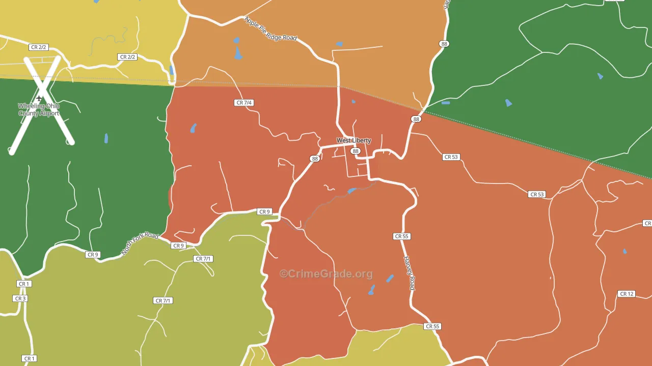 26074, WV Map of Theft Rates