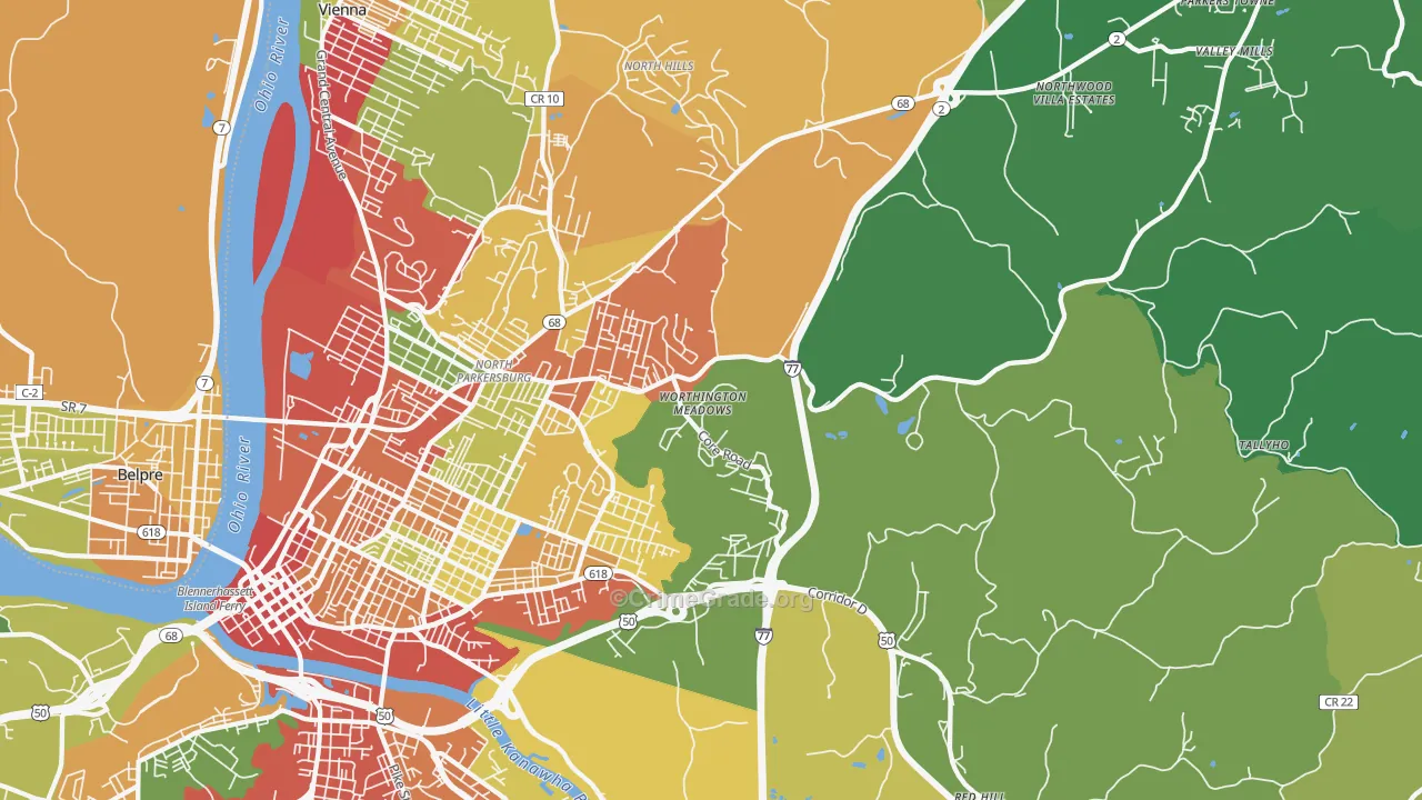 26104, WV Map of Theft Rates