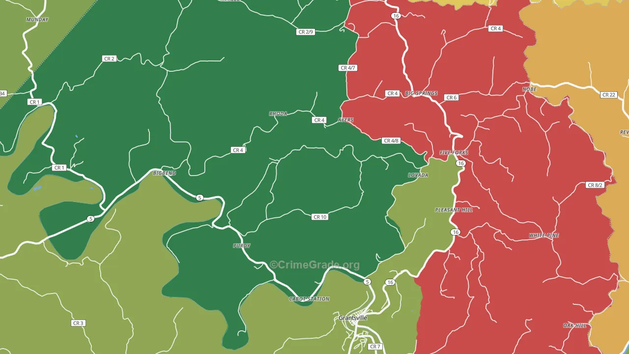 26136, WV Map of Theft Rates