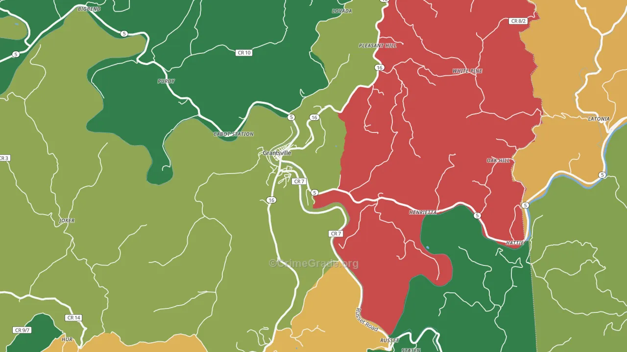 26147, WV Map of Theft Rates