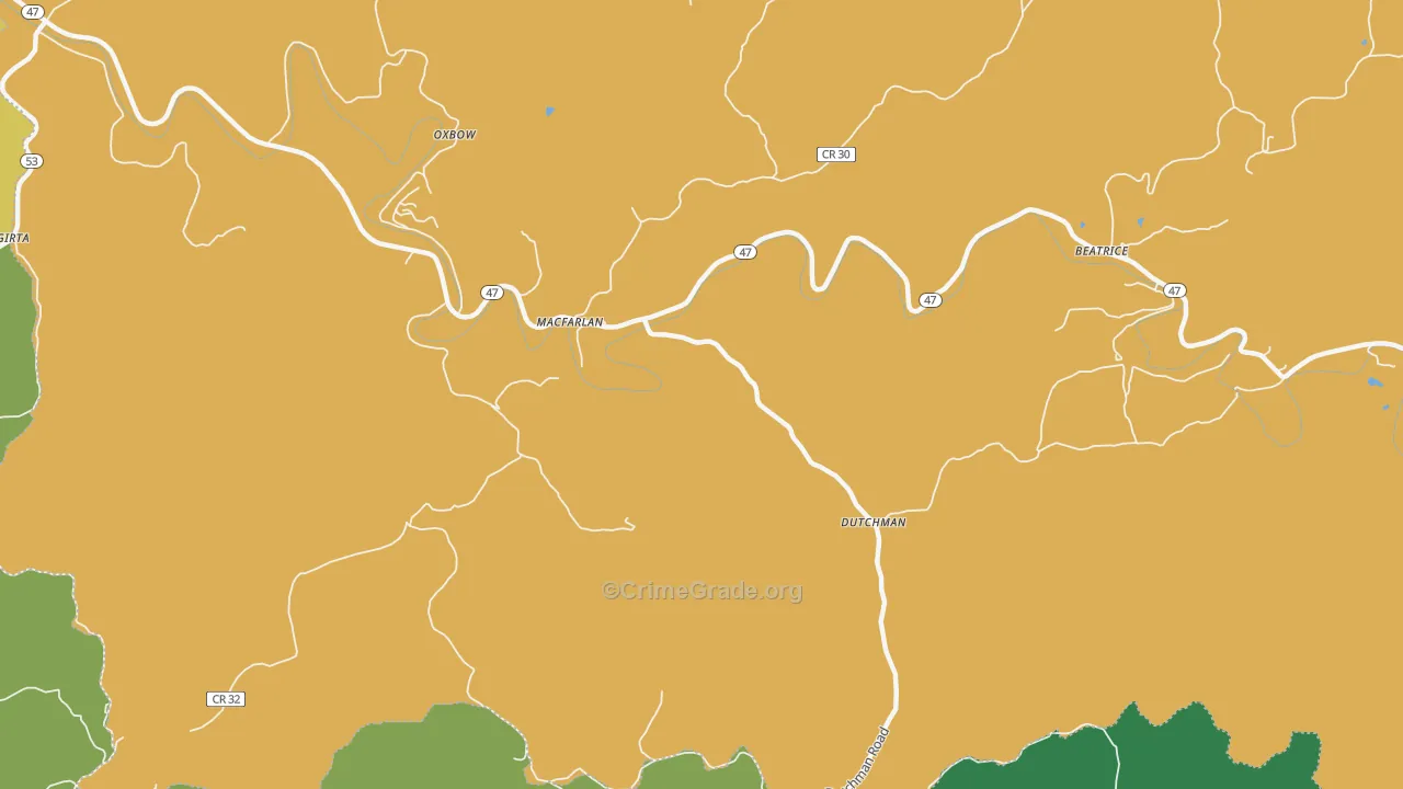 26148, WV Map of Theft Rates