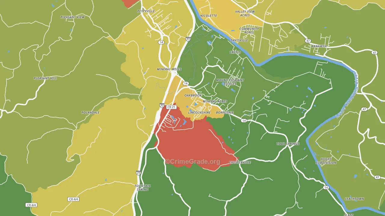26150, WV Map of Theft Rates