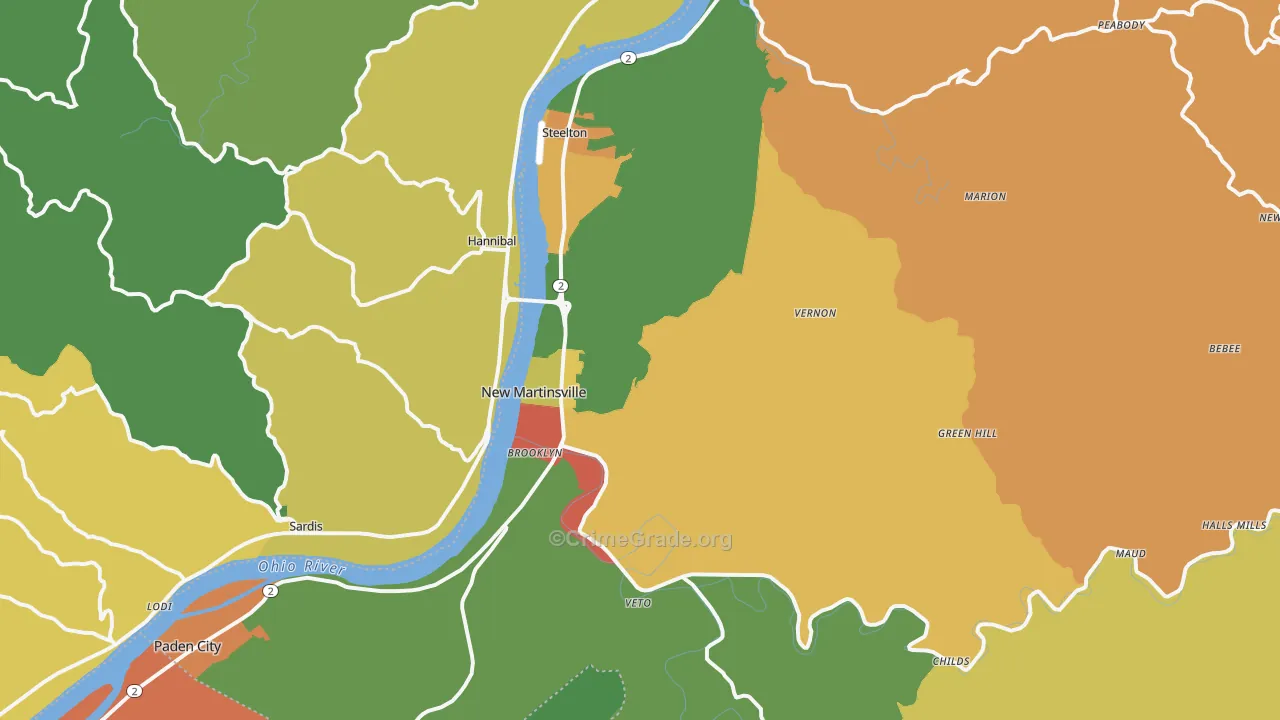 26155, WV Map of Theft Rates