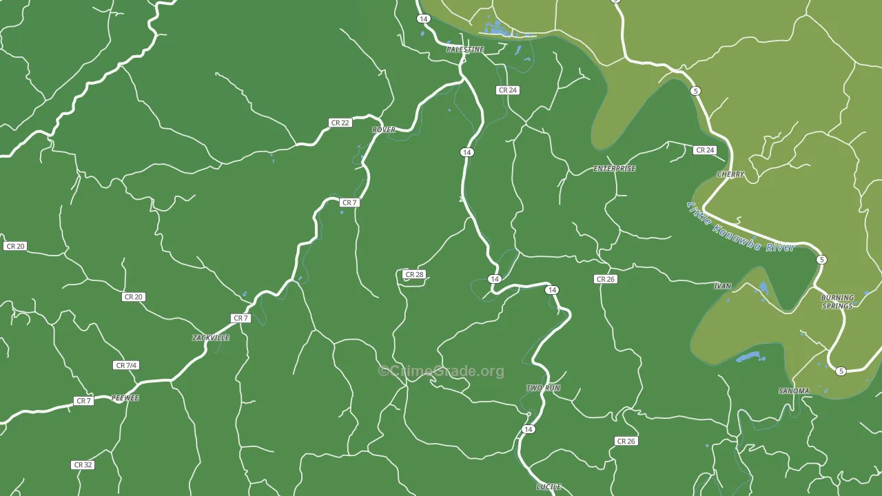 26160, WV Map of Theft Rates
