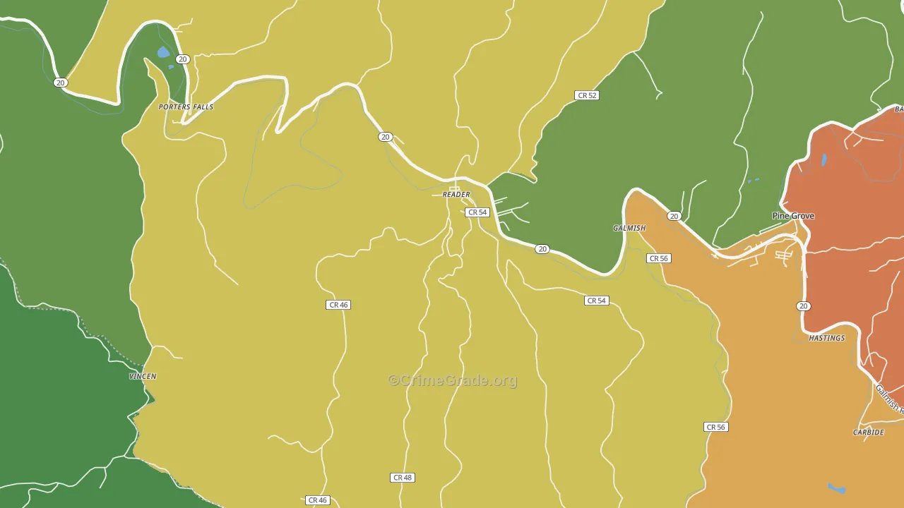 26167, WV Map of Theft Rates