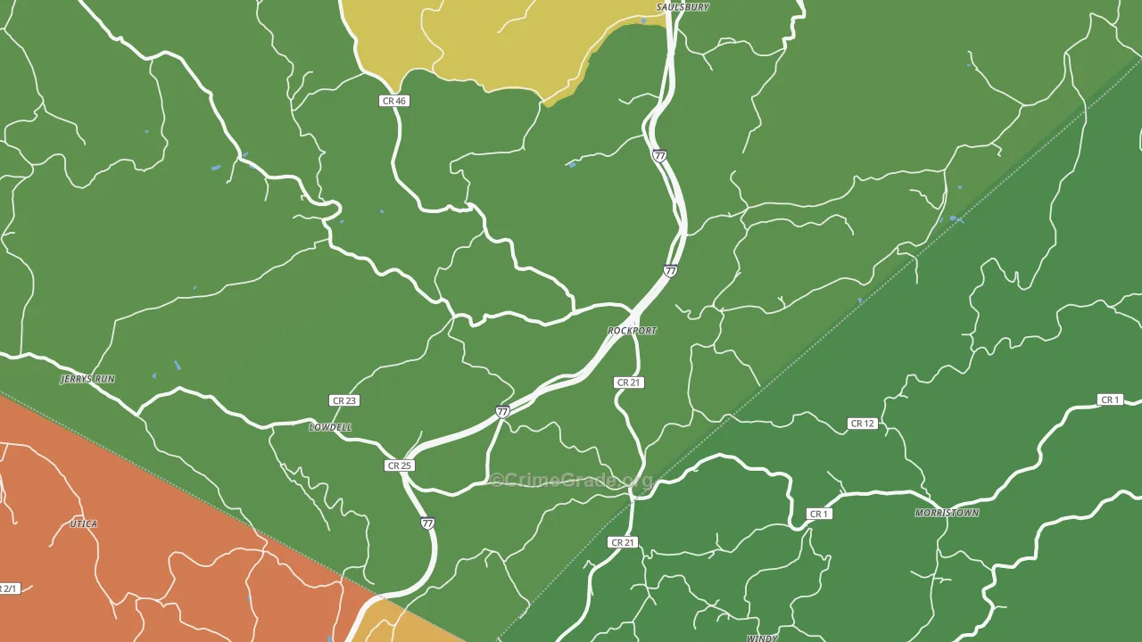 26169, WV Map of Theft Rates