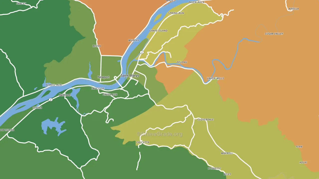 26170, WV Map of Theft Rates