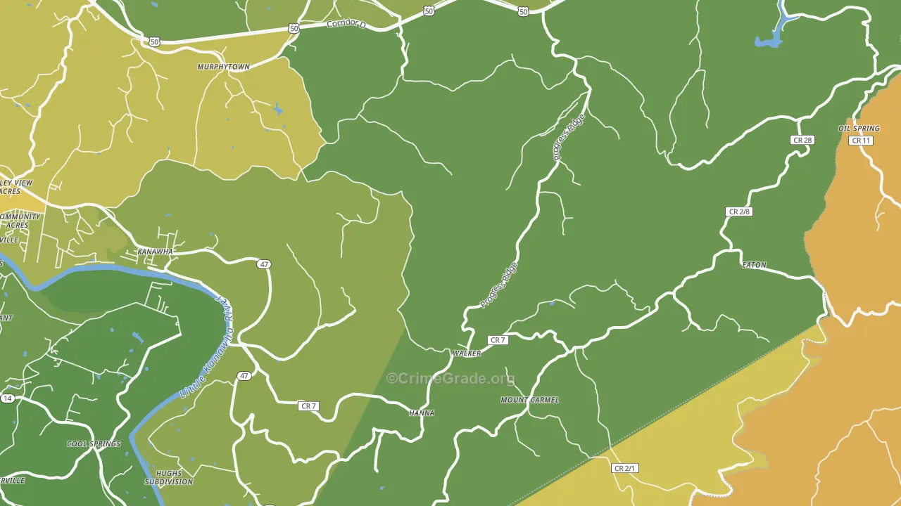 26180, WV Map of Theft Rates