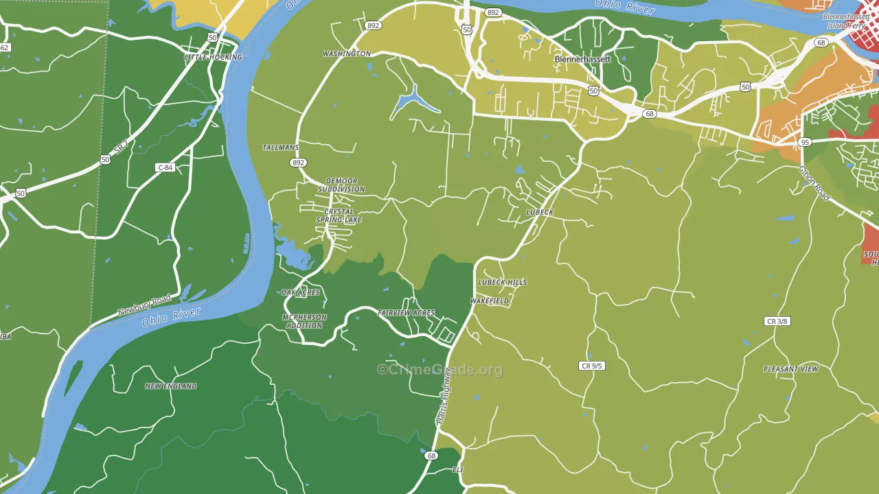 26181, WV Map of Theft Rates