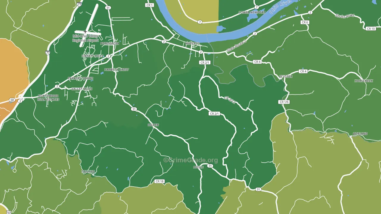26184, WV Map of Theft Rates