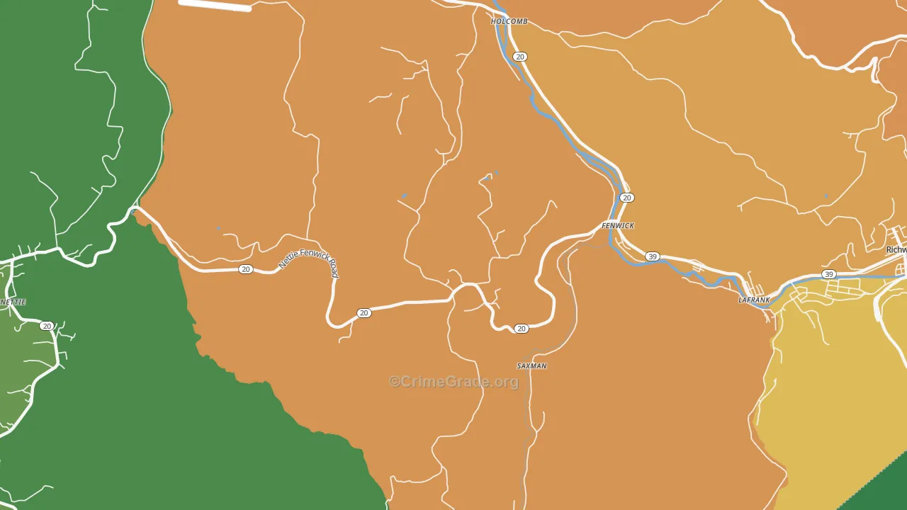 26202, WV Map of Theft Rates