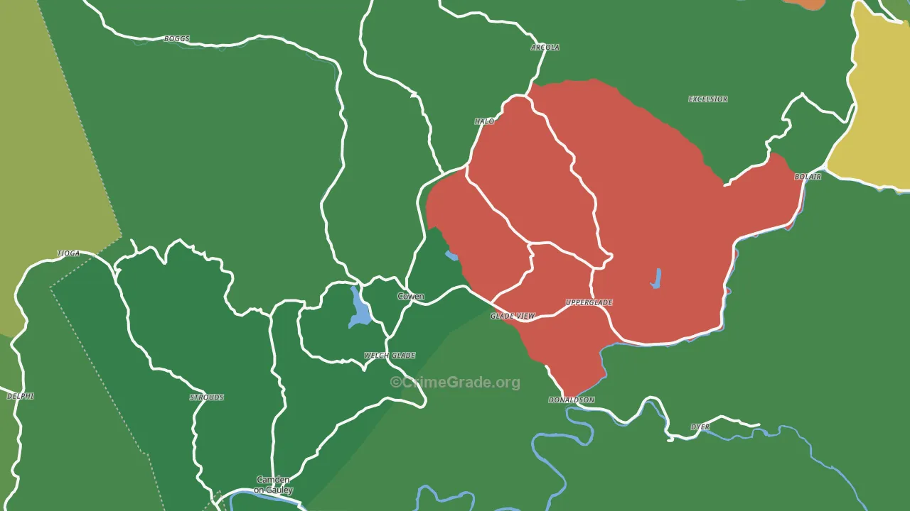 26206, WV Map of Theft Rates