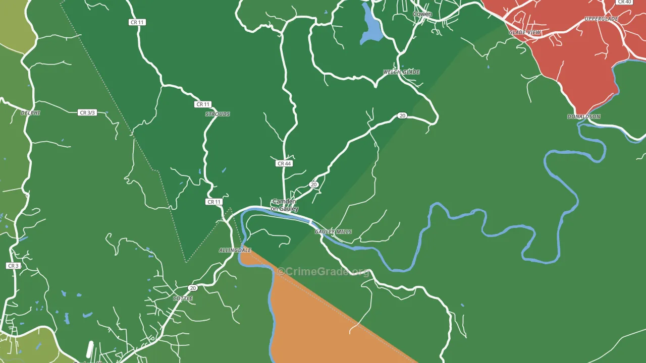26208, WV Map of Theft Rates
