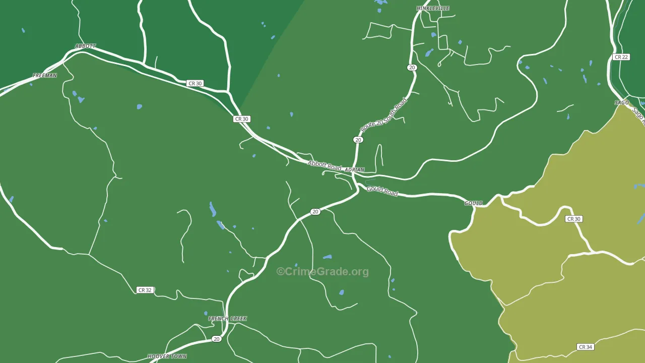 26210, WV Map of Theft Rates