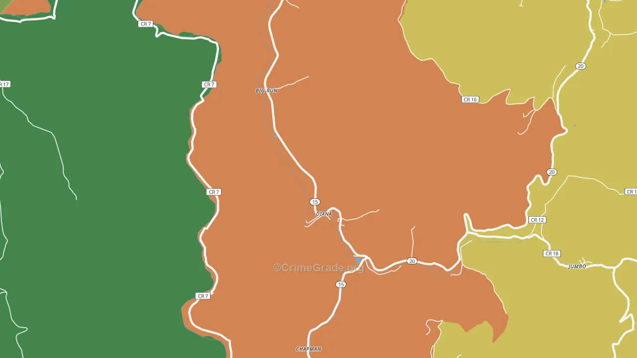 26217, WV Map of Theft Rates
