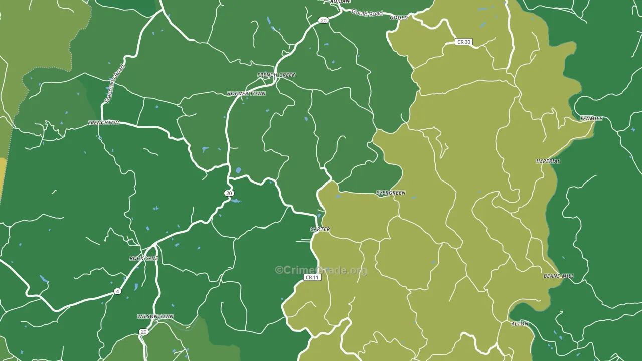 26218, WV Map of Theft Rates