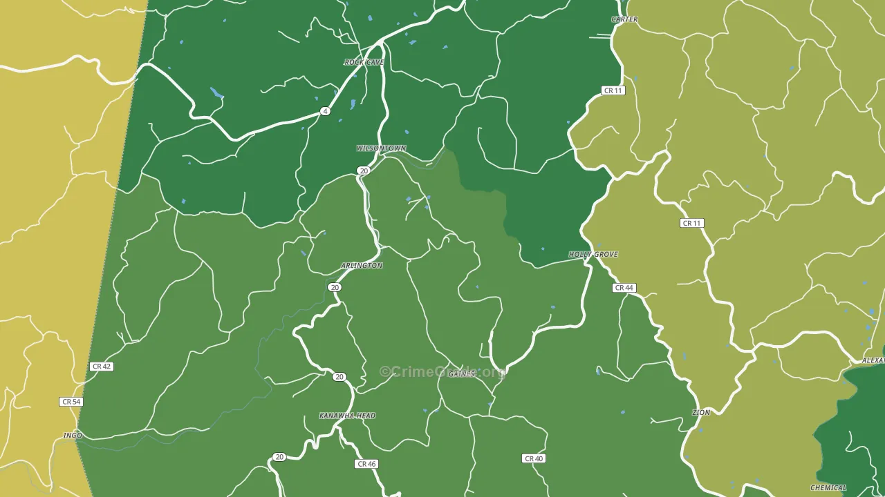 26234, WV Map of Theft Rates