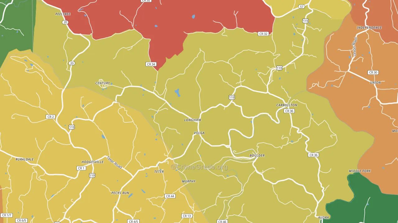 26238, WV Map of Theft Rates