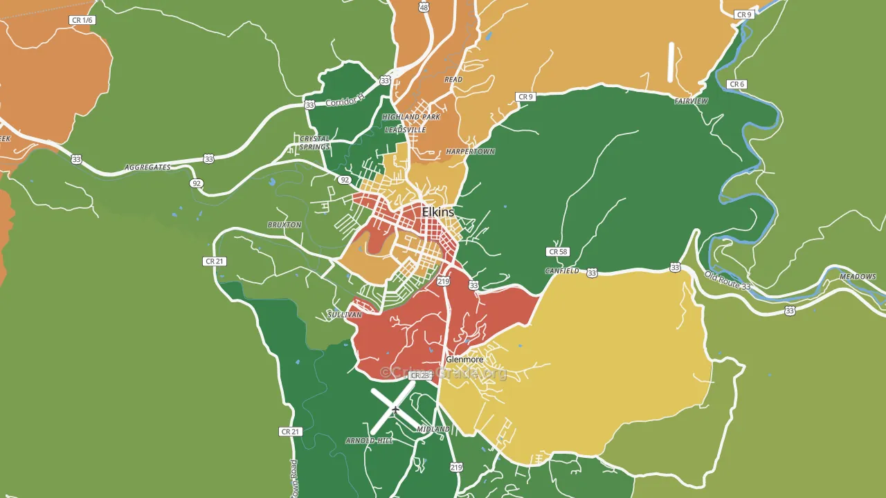 26241, WV Map of Theft Rates