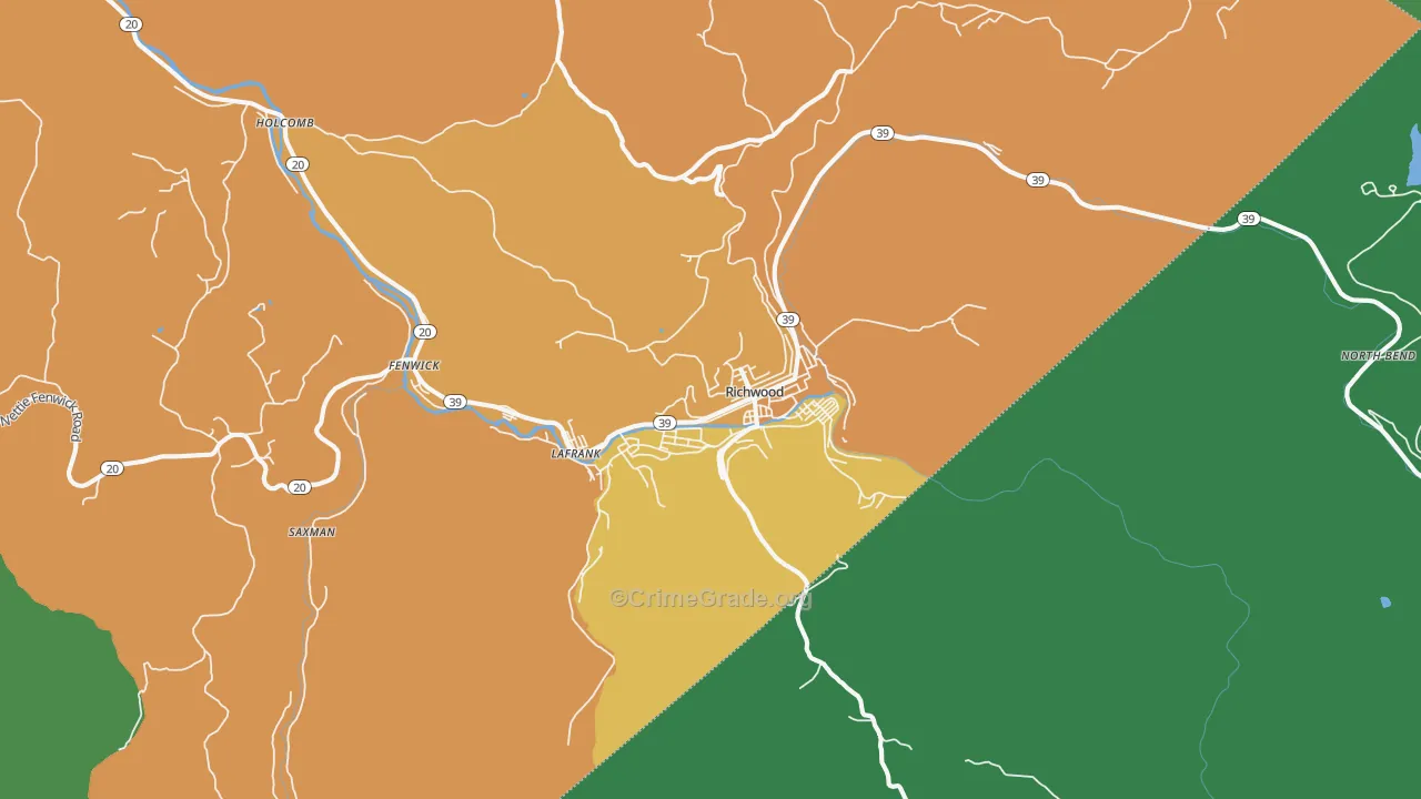 26261, WV Map of Theft Rates