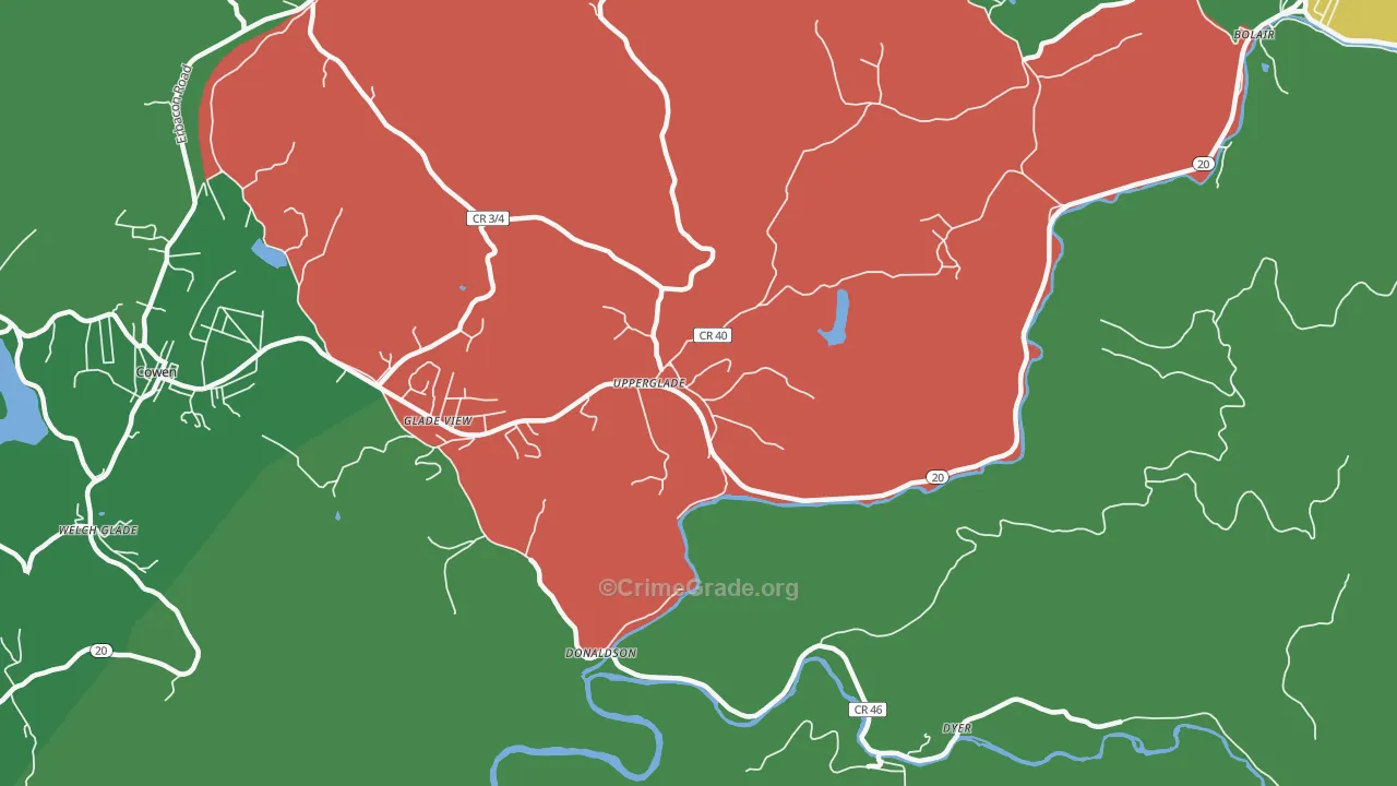 26266, WV Map of Theft Rates