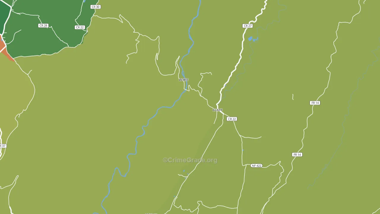 26268, WV Map of Theft Rates
