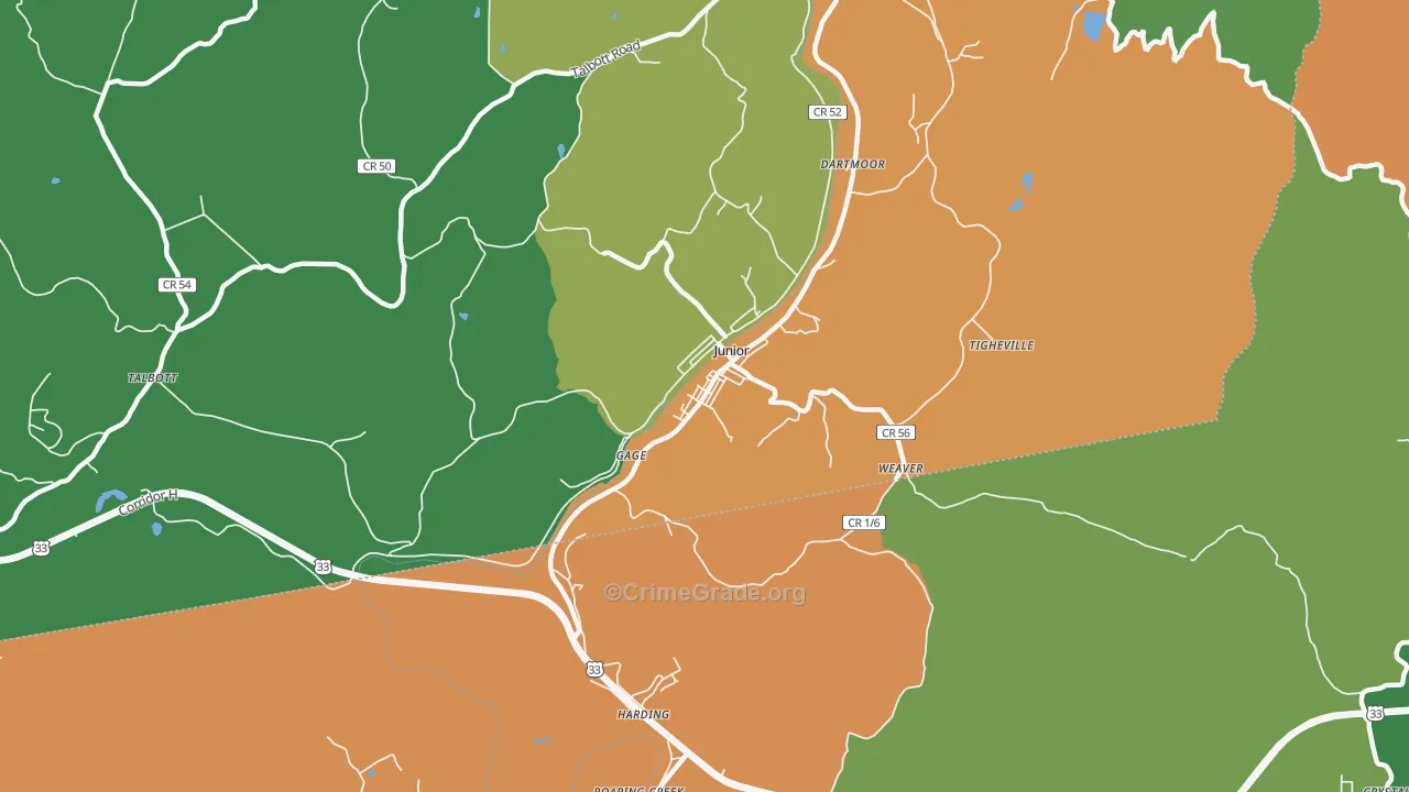 26275, WV Map of Theft Rates