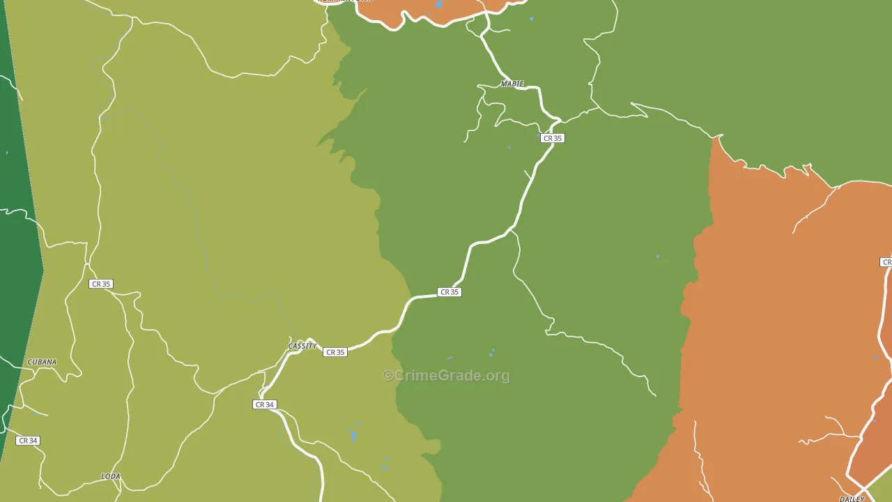 26278, WV Map of Theft Rates