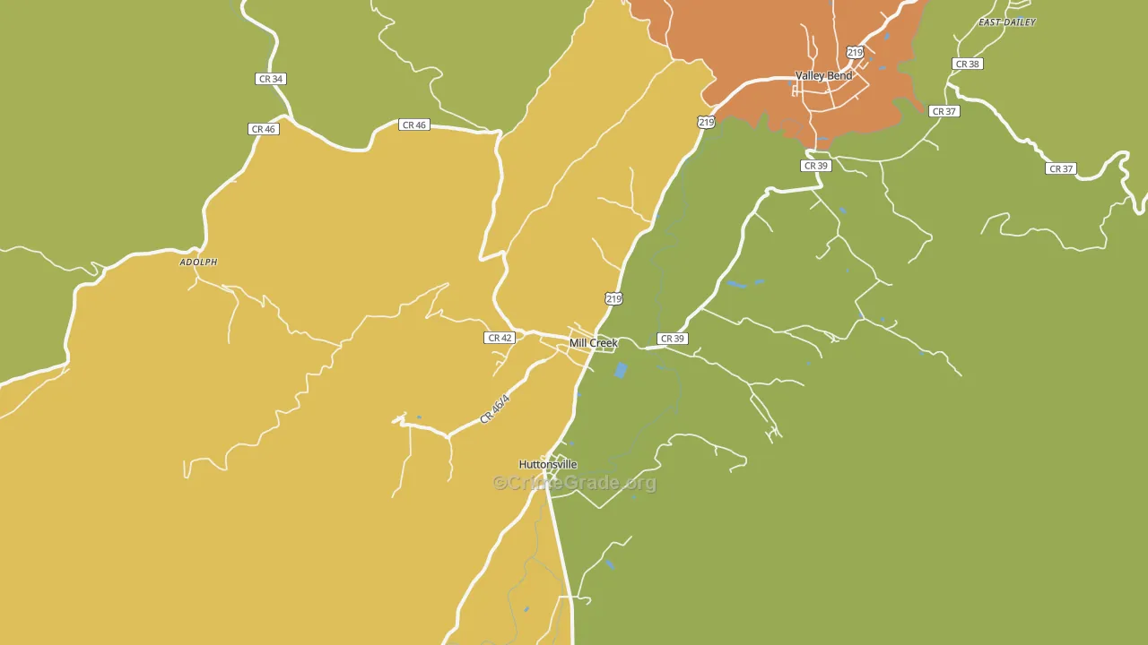 26280, WV Map of Theft Rates