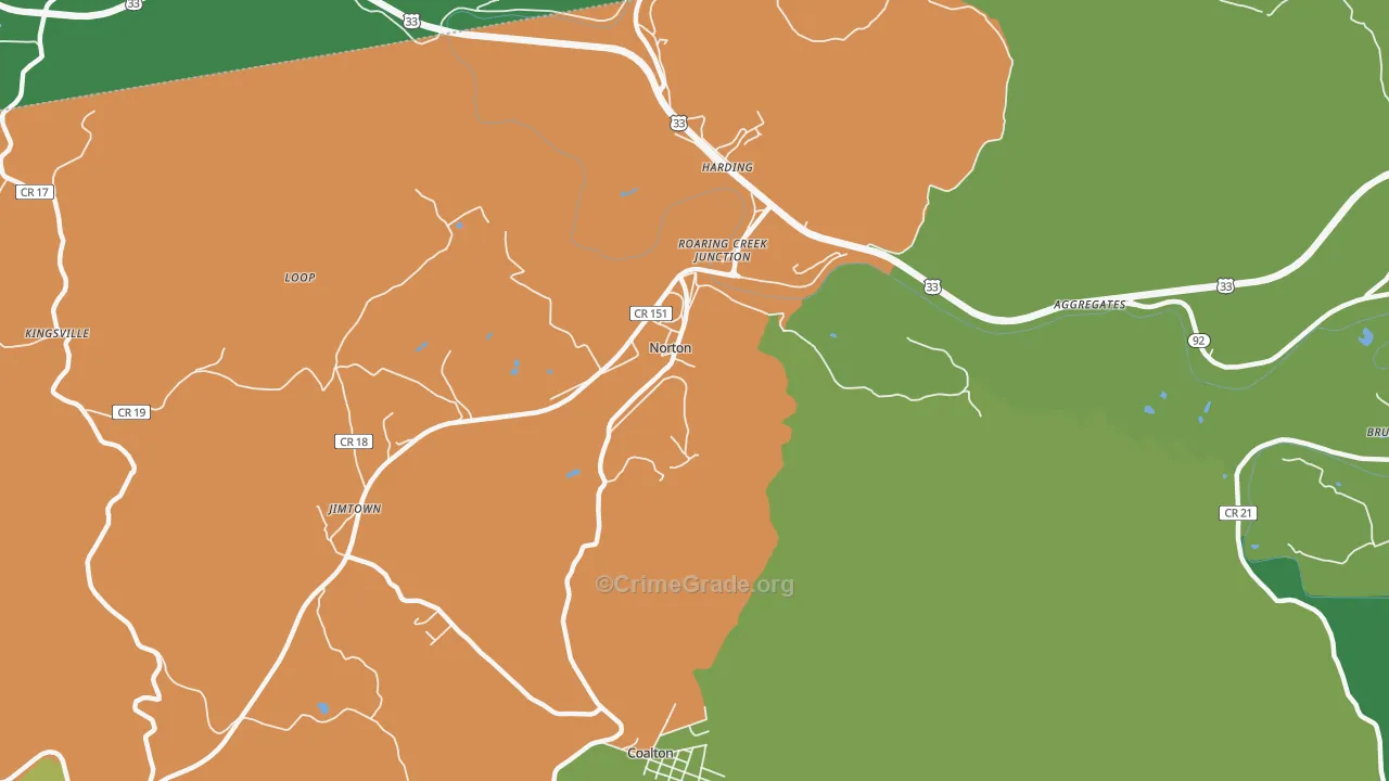 26285, WV Map of Theft Rates