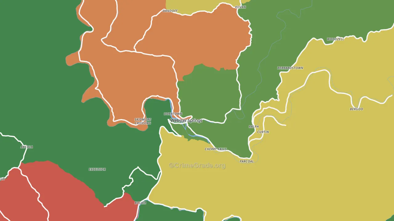 26288, WV Map of Theft Rates
