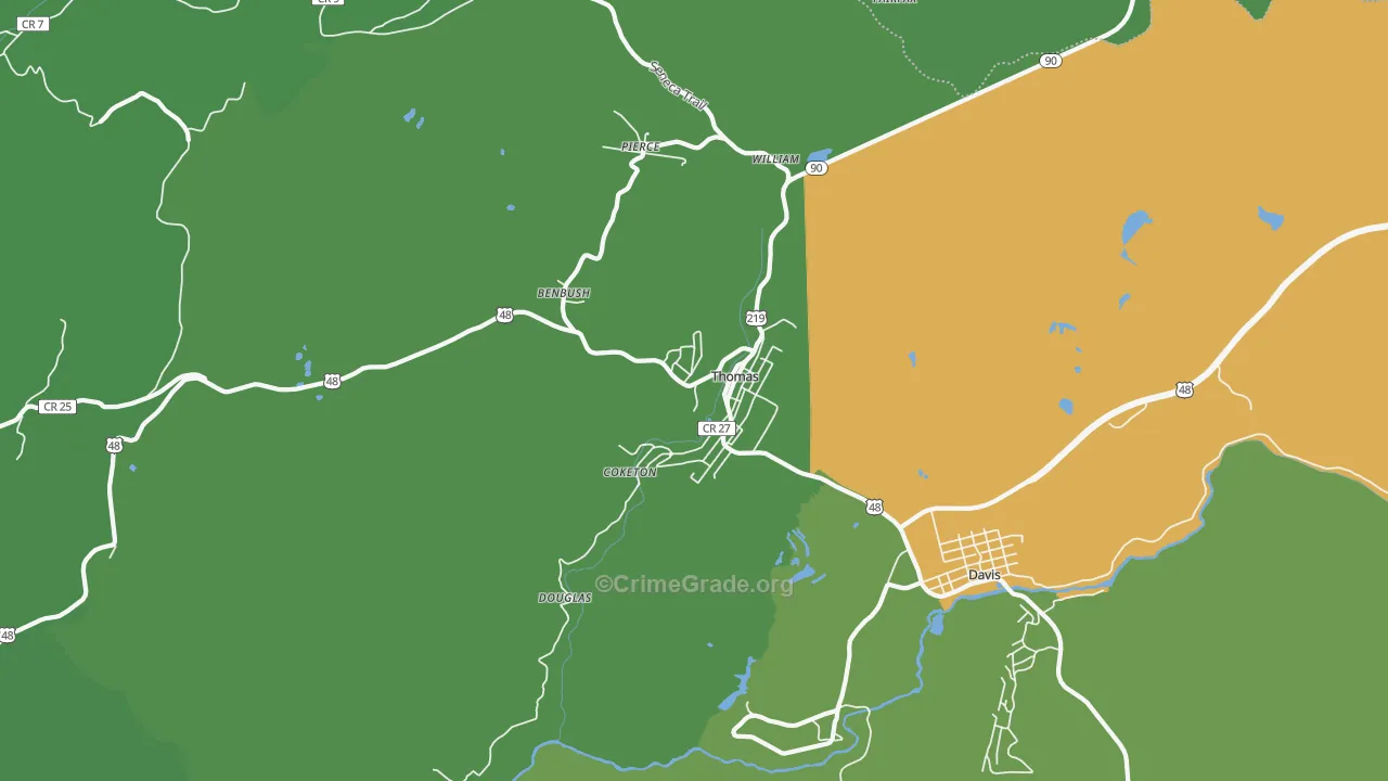 26292, WV Map of Theft Rates