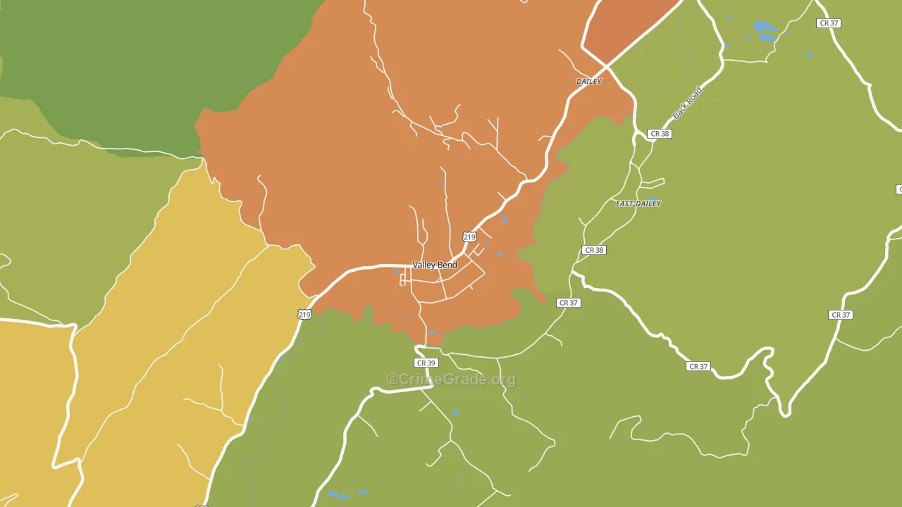 26293, WV Map of Theft Rates
