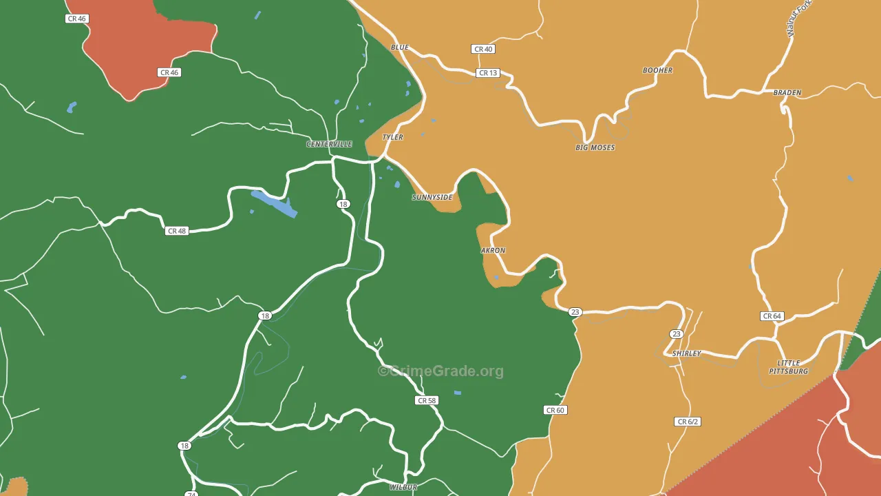 26320, WV Map of Theft Rates