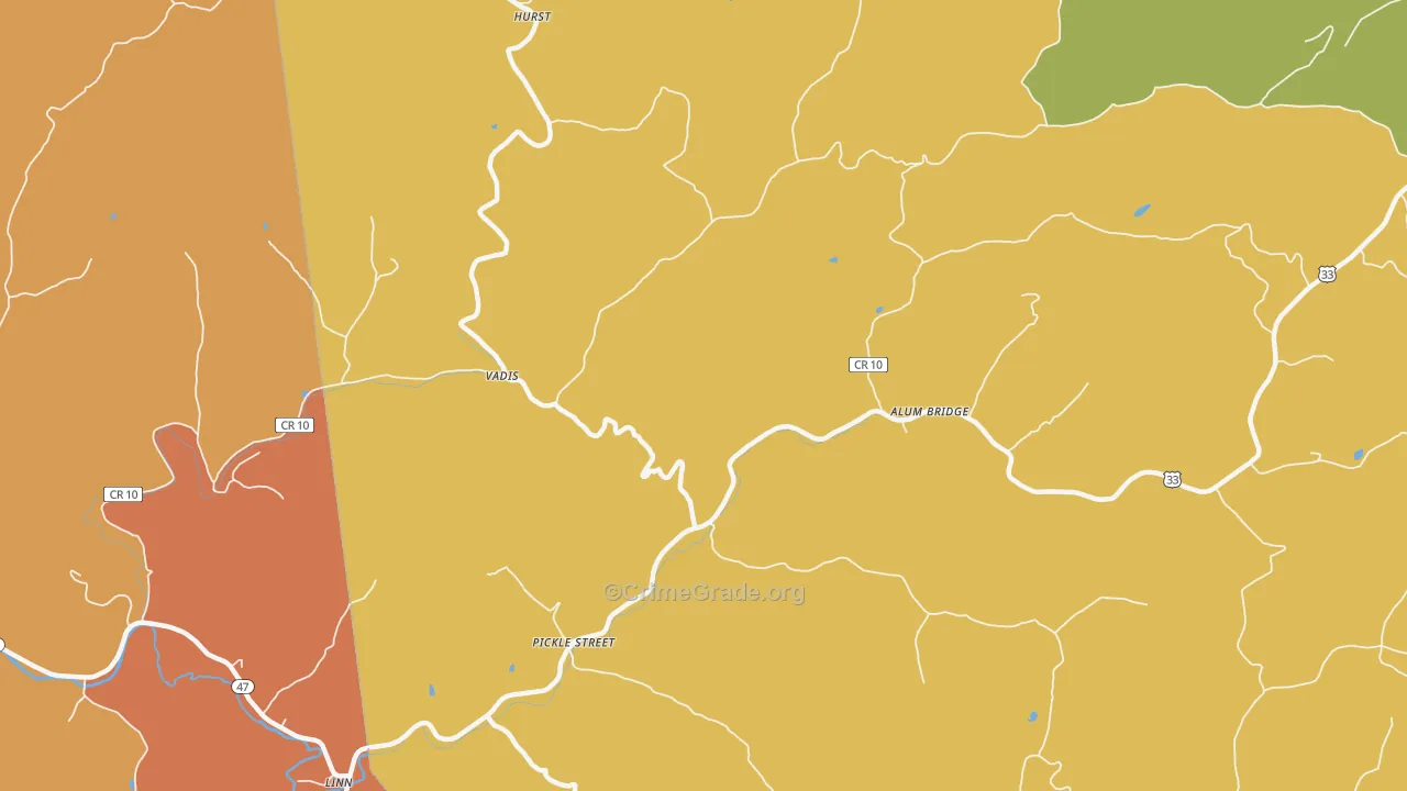 26321, WV Map of Theft Rates