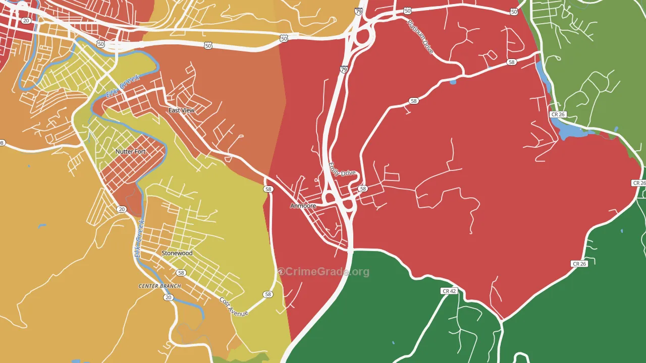 26323, WV Map of Theft Rates