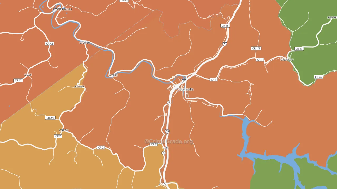 26335, WV Map of Theft Rates