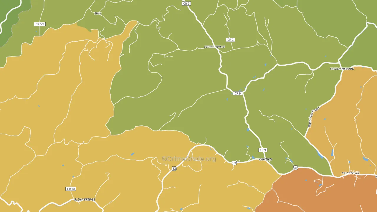 26338, WV Map of Theft Rates