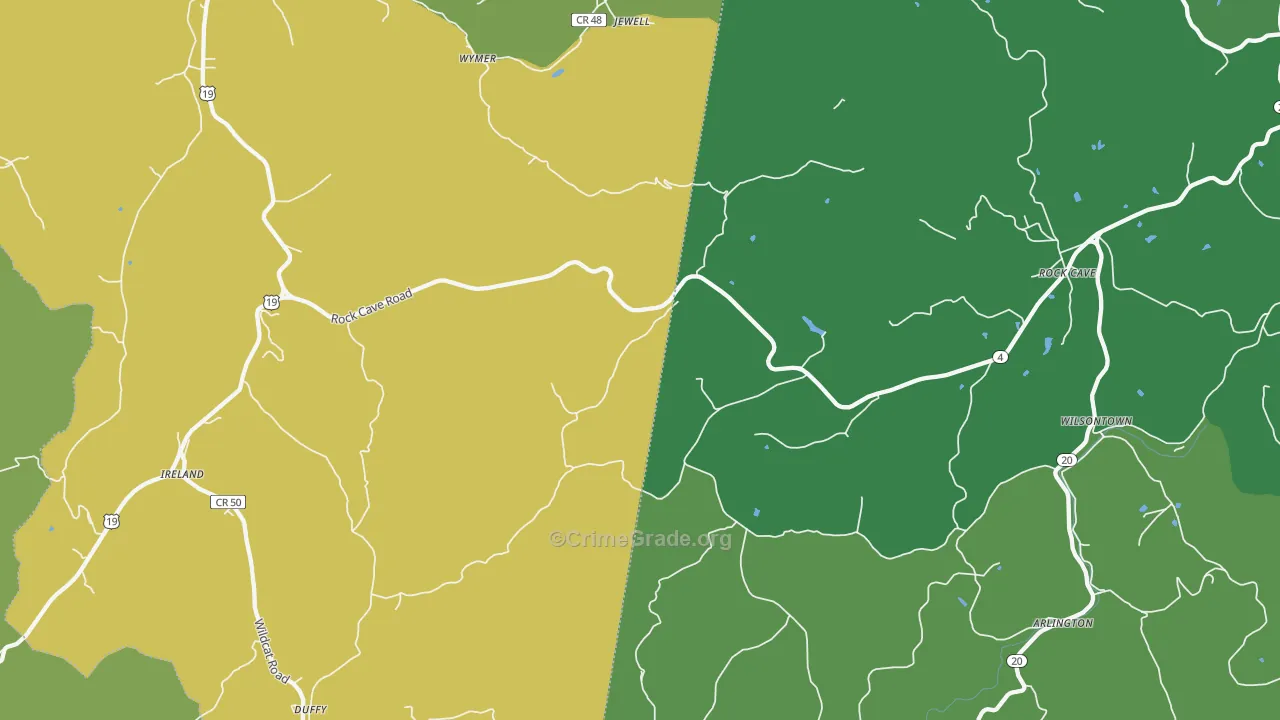26343, WV Map of Theft Rates