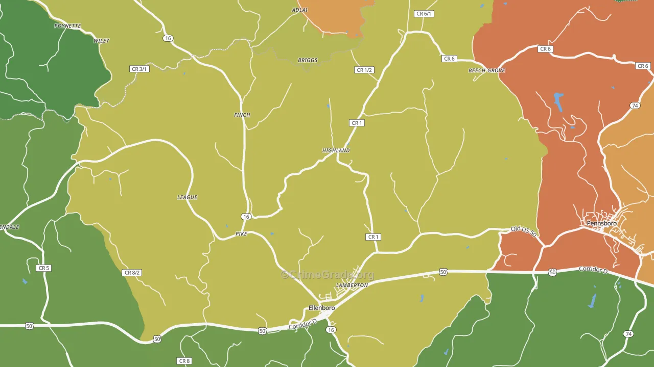 26346, WV Map of Theft Rates