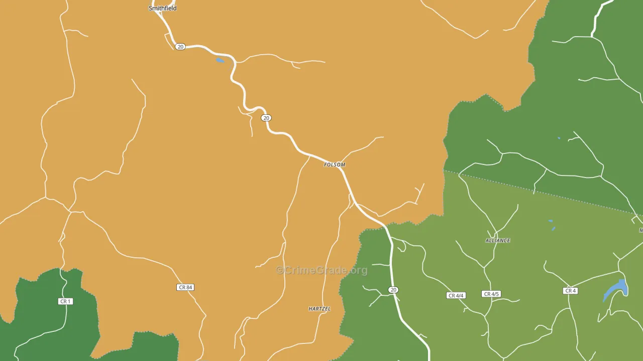 26348, WV Map of Theft Rates