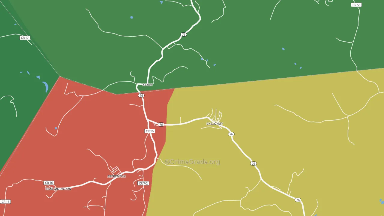 26349, WV Map of Theft Rates