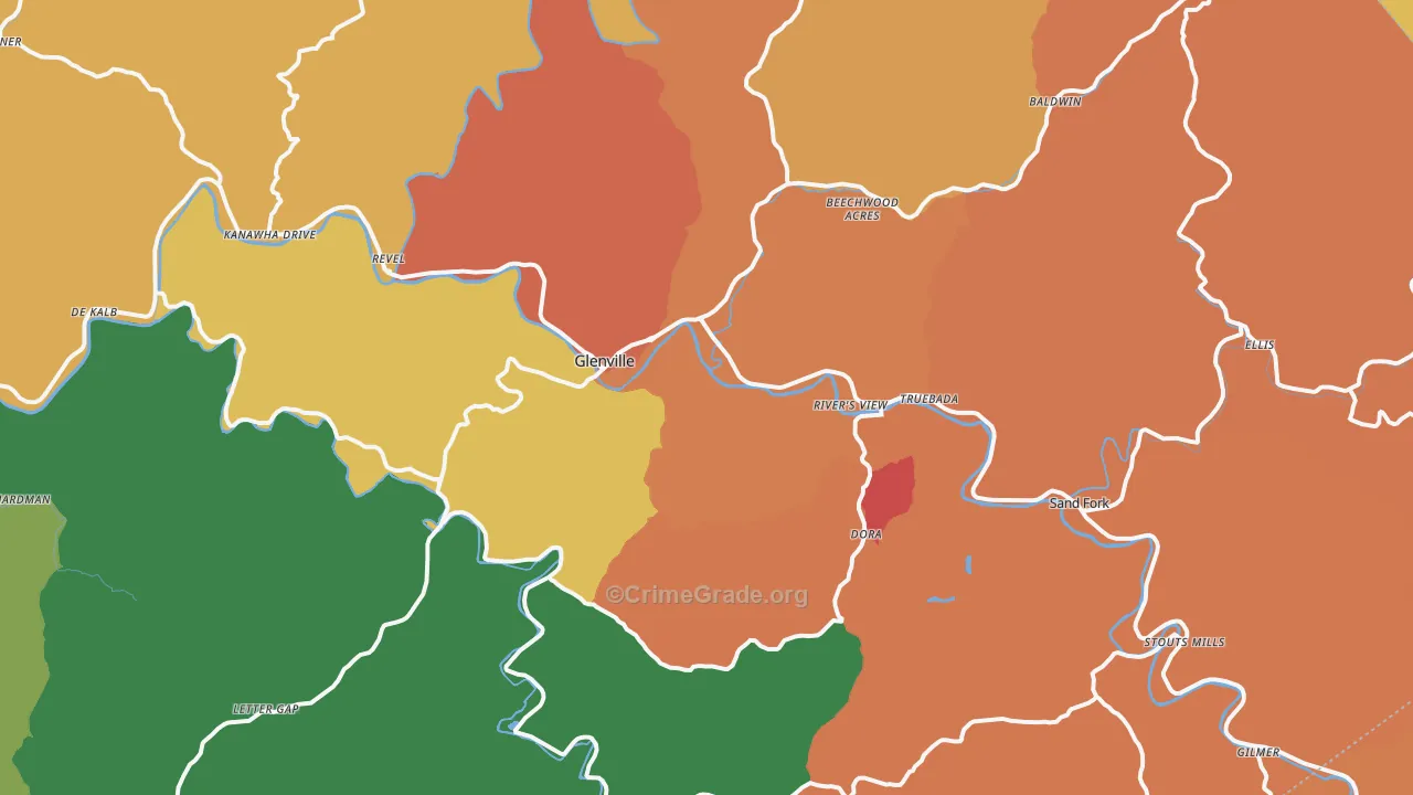 26351, WV Map of Theft Rates