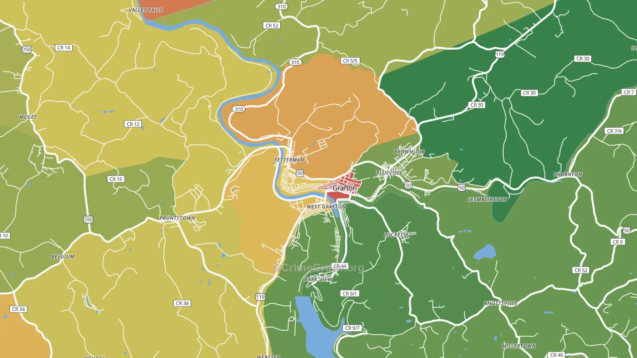 26354, WV Map of Theft Rates