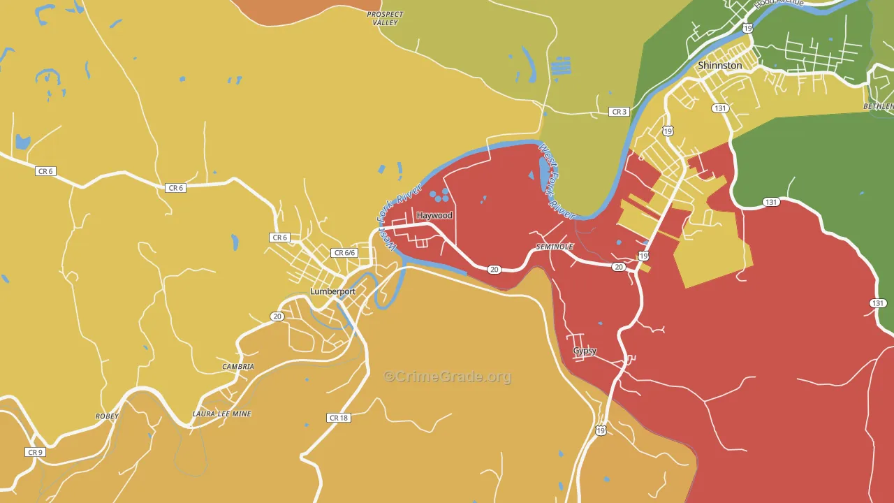 26366, WV Map of Theft Rates